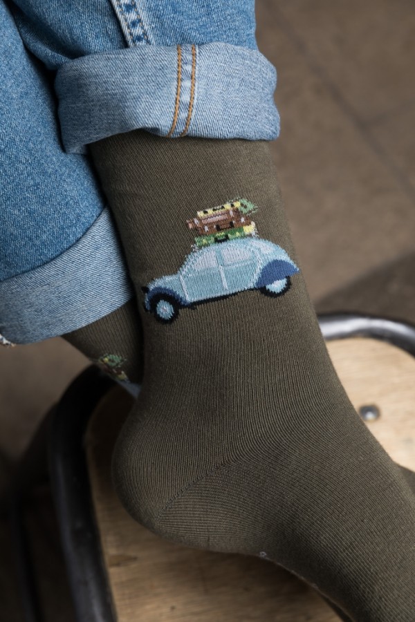 Chaussettes 2CV malles LUCIEN kaki 