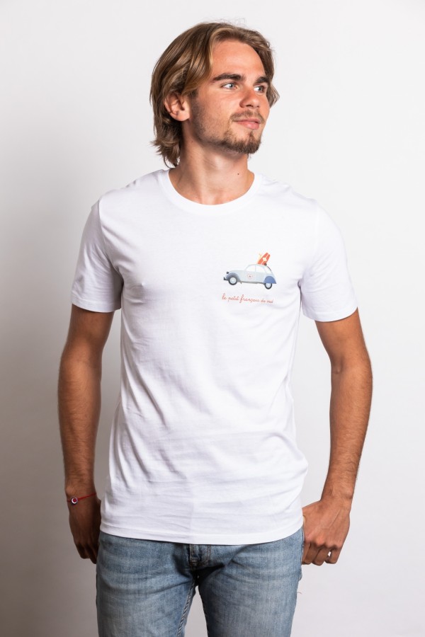 Tee shirt  blanc La petite 2CV surf face 