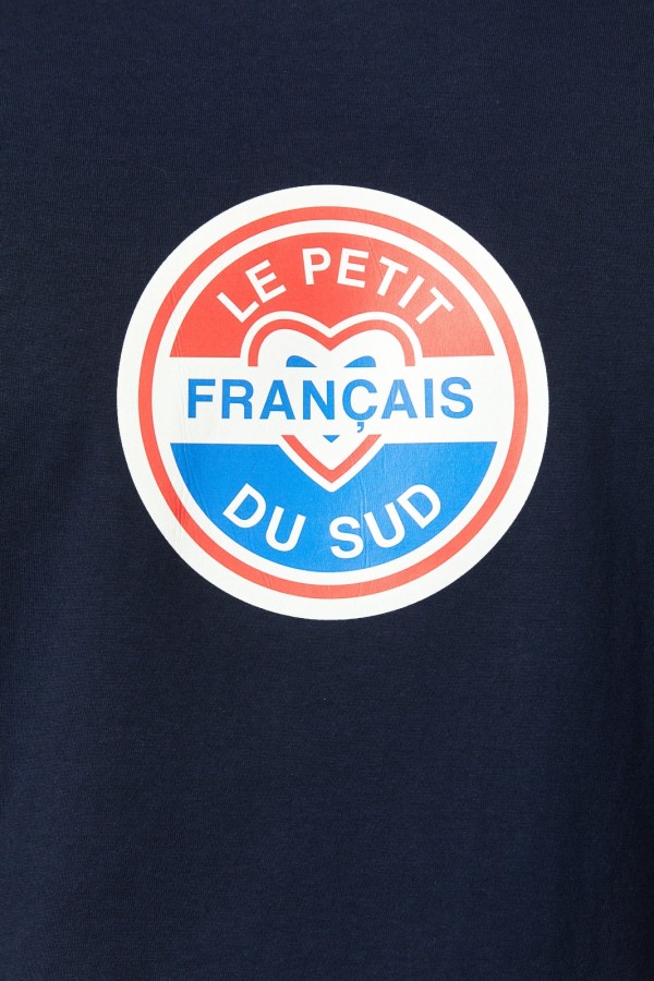  Tee Shirt col rond marine patch dtails