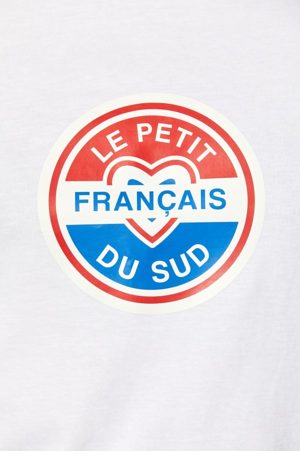  Tee Shirt col rond blanc patch dtails