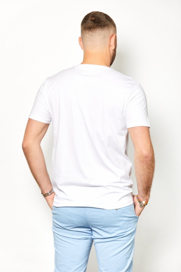  Tee Shirt col rond blanc patch dos