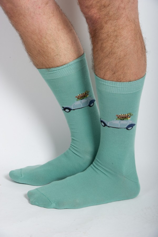 Chaussettes 2CV vert d'eau