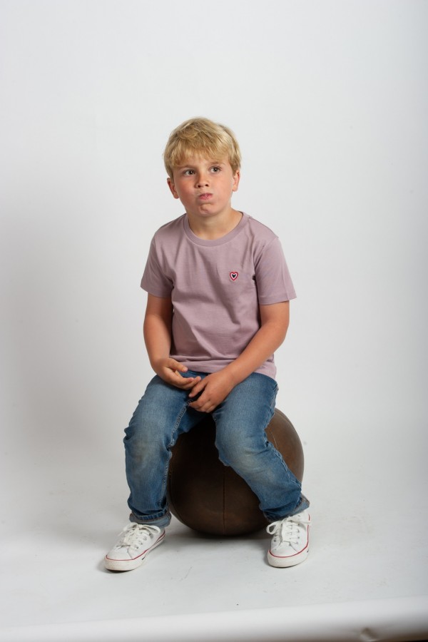 T-shirt lila col rond 