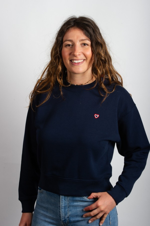 Sweat col rond marine femme 
