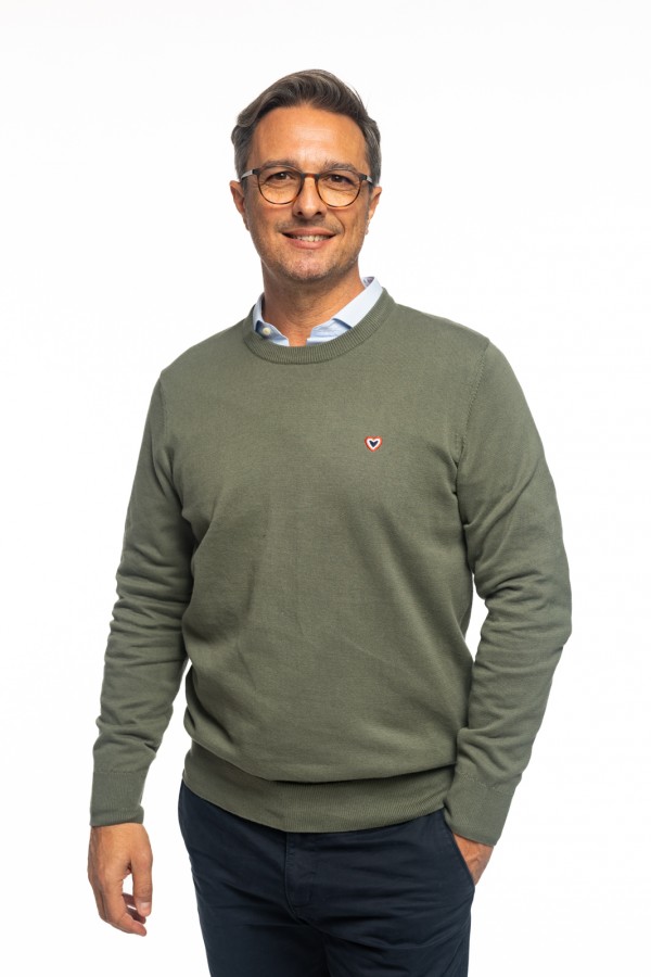 Round neck sweater CASHMERE BLEU INK