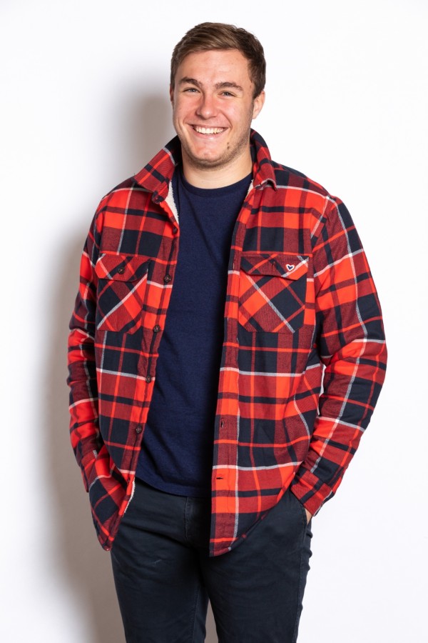 Surchemise carreaux rouge et marine doubl sherpa 