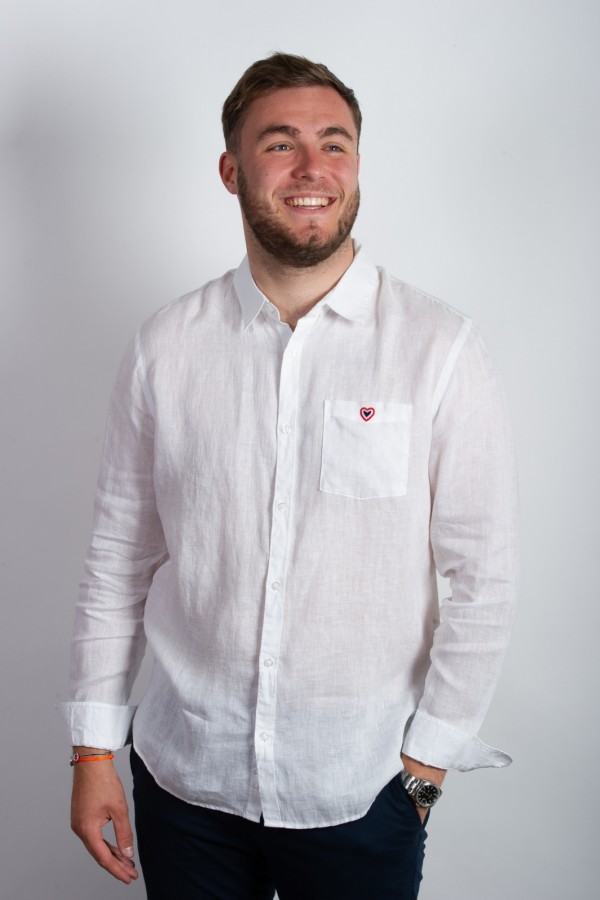 Chemise lin coton blanc manches longues HENRI 
