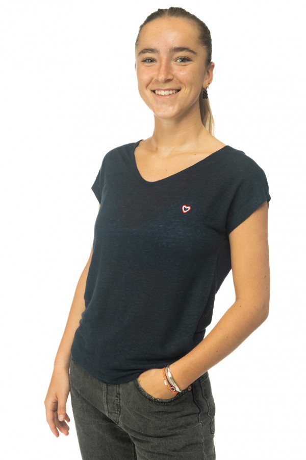 Tee-Shirt en lin marine
