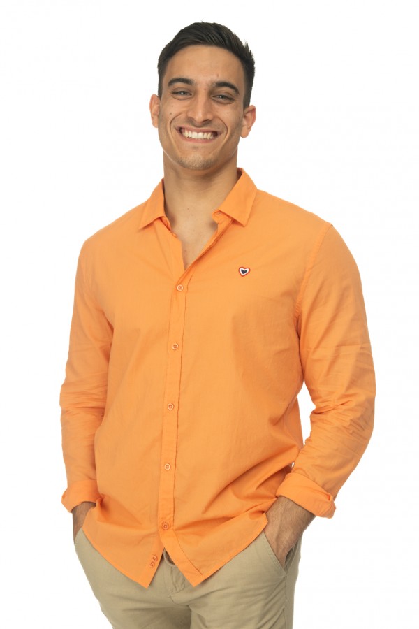 Chemise popeline orange