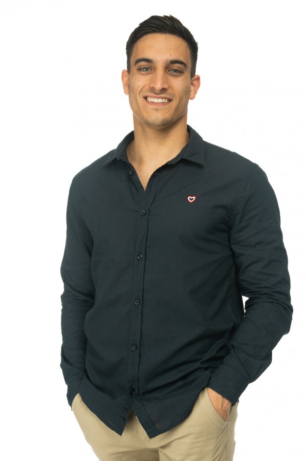 Chemise popeline marine