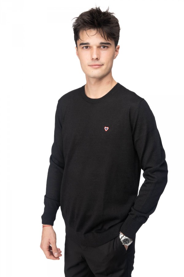 Pull  col rond noir 