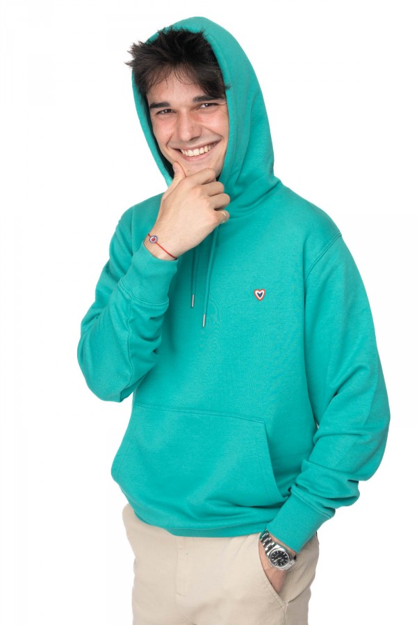 Sweat  capuche vert menthe