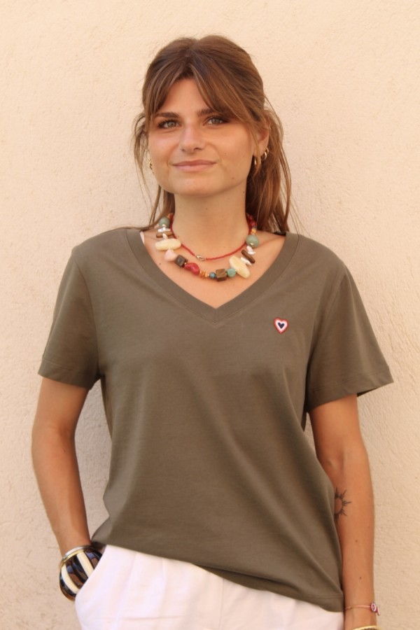 Khaki T-shirt Marie