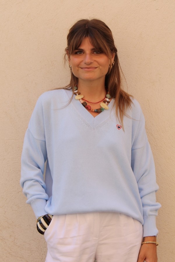 Sky blue v-neck sweater 
