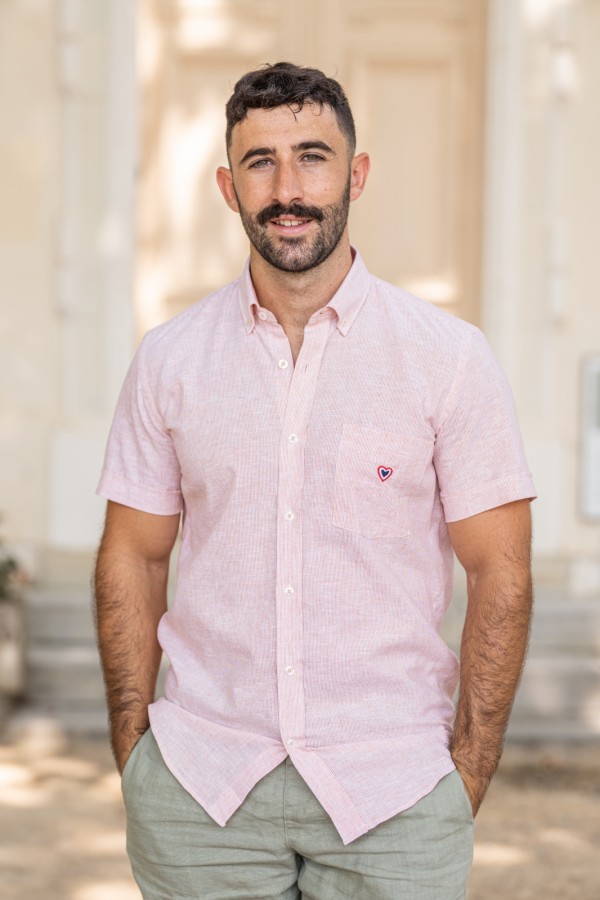 Chemise manches courtes JEAN MARIE ray corail 